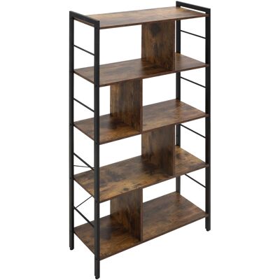 HOMCOM Bibliothèque étagère de rangement à 5 niveaux avec compartiments ouverts 74 x 30 x 157,5 cm brun rustique et noir - Publicité HOMCOM Bibliothèque étagère de rangement à 5 niveaux avec compartiments ouverts 74 x 30 x 157,5 cm brun rustique et noir - Publicité