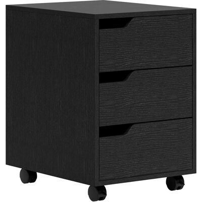 HOMCOM Caisson bureau mobile, meuble rangement bureau sur roulettes, 3 tiroirs, 40x50x57,5cm, noir - Publicité HOMCOM Caisson bureau mobile, meuble rangement bureau sur roulettes, 3 tiroirs, 40x50x57,5cm, noir - Publicité