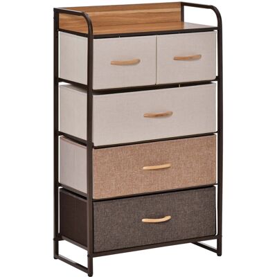 HOMCOM Commode Meuble de Rangement 5 tiroirs Pliables en Tissu 58 x 29 x 99 cm Multicolore - Publicité HOMCOM Commode Meuble de Rangement 5 tiroirs Pliables en Tissu 58 x 29 x 99 cm Multicolore - Publicité