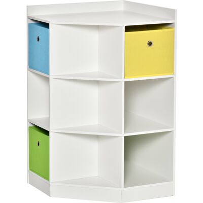 HOMCOM Étagère de rangement pour enfants, 3 tiroirs en tissu non-tissé, MDF, anti-basculement, Blanc - Publicité HOMCOM Étagère de rangement pour enfants, 3 tiroirs en tissu non-tissé, MDF, anti-basculement, Blanc - Publicité