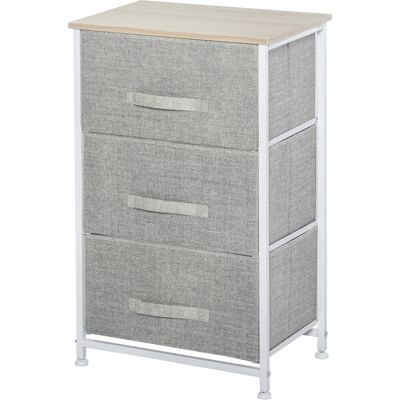 HOMCOM Meuble de rangement chiffonnier moderne 3 tiroirs en tissu, cadre en acier et MDF, 45 x 30 x 71 cm, gris - Publicité HOMCOM Meuble de rangement chiffonnier moderne 3 tiroirs en tissu, cadre en acier et MDF, 45 x 30 x 71 cm, gris - Publicité