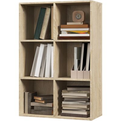 HOMCOM Bibliothèque à 6 Cubes Moderne en Bois, 65.5x30x97.5 cm, couleur Chêne - Publicité HOMCOM Bibliothèque à 6 Cubes Moderne en Bois, 65.5x30x97.5 cm, couleur Chêne - Publicité
