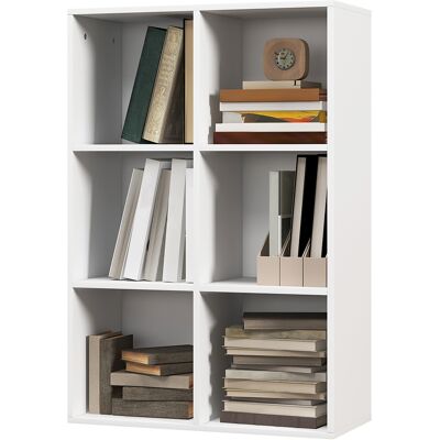 HOMCOM Bibliothèque Mobile Moderne à 6 Cubes en Bois, 65,5x30x97,5 cm, Blanc - Publicité HOMCOM Bibliothèque Mobile Moderne à 6 Cubes en Bois, 65,5x30x97,5 cm, Blanc - Publicité