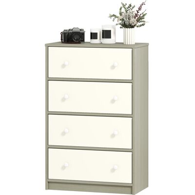 HOMCOM Commode 4 Tiroirs Pliables avec Poignées Doubles, en Bois, Acier et Tissu, 58x30x91 cm, Blanc et Gris - Publicité HOMCOM Commode 4 Tiroirs Pliables avec Poignées Doubles, en Bois, Acier et Tissu, 58x30x91 cm, Blanc et Gris - Publicité
