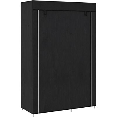 HOMCOM Armoire penderie multi-rangement - 6 étagères, 1 barre - dim. 103L x 43l x 162,5H cm - acier noir non tissé noir - Publicité HOMCOM Armoire penderie multi-rangement - 6 étagères, 1 barre - dim. 103L x 43l x 162,5H cm - acier noir non tissé noir - Publicité