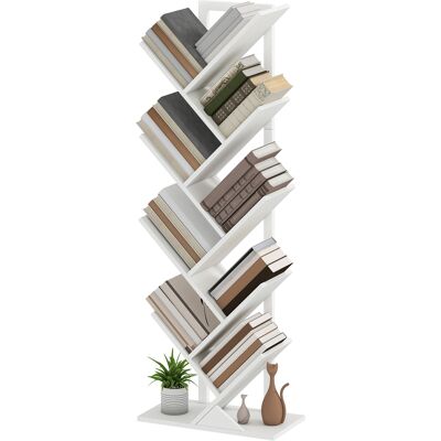 HOMCOM Étagère en Forme d'Arbre avec 9 Étagères et Système Anti-renversement pour Salon Chambre 50x24x136 cm Blanc - Publicité HOMCOM Étagère en Forme d'Arbre avec 9 Étagères et Système Anti-renversement pour Salon Chambre 50x24x136 cm Blanc - Publicité