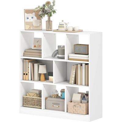 HOMCOM Étagère à Livres Bibliothèque, 8 Compartiments, 97,5 x 30 x 100 cm, Blanc - Publicité HOMCOM Étagère à Livres Bibliothèque, 8 Compartiments, 97,5 x 30 x 100 cm, Blanc - Publicité