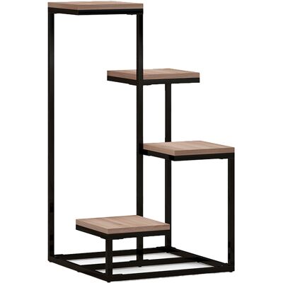 Outsunny Étagère à plantes étagère à fleurs en métal et bois 4 niveaux de différentes hauteurs style industriel 40 x 40 x 75,5 cm - Publicité Outsunny Étagère à plantes étagère à fleurs en métal et bois 4 niveaux de différentes hauteurs style industriel 40 x 40 x 75,5 cm - Publicité
