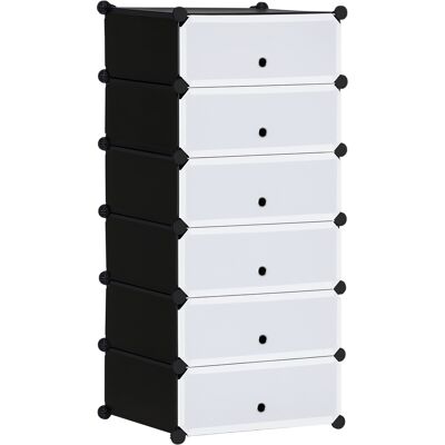 Homcom - 6-Cubes - Noir et Blanc - Meuble à chaussures - Publicité Homcom - 6-Cubes - Noir et Blanc - Meuble à chaussures - Publicité
