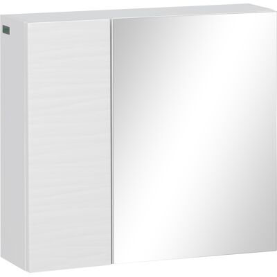 kleankin Armoire à Miroir de Salle de Bain en Panneau de Particules et Verre avec 4 Étagères Réglables et Design Mural, 48x15x45 cm, Blanc - Publicité kleankin Armoire à Miroir de Salle de Bain en Panneau de Particules et Verre avec 4 Étagères Réglables et Design Mural, 48x15x45 cm, Blanc - Publicité