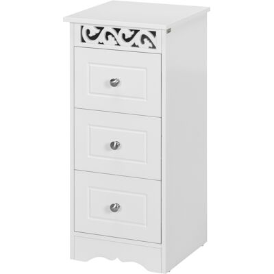 Meuble de rangement de salle de bain Homcom blanc avec tiroirs profonds - Publicité Meuble de rangement de salle de bain Homcom blanc avec tiroirs profonds - Publicité