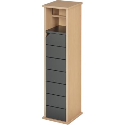 HOMCOM Support porte-papier toilette - Bambou et gris - 2 niveaux - Publicité HOMCOM Support porte-papier toilette - Bambou et gris - 2 niveaux - Publicité