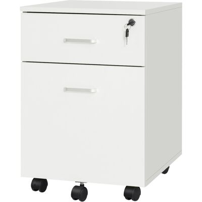 Vinsetto Blanc Tiroirs de Bureau - 2 tiroirs verrouillables - 40x49x58 cm - Publicité Vinsetto Blanc Tiroirs de Bureau - 2 tiroirs verrouillables - 40x49x58 cm - Publicité