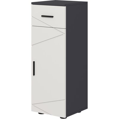 Armoire de salle de bain grise Kleankin avec étagères réglables - Publicité Armoire de salle de bain grise Kleankin avec étagères réglables - Publicité
