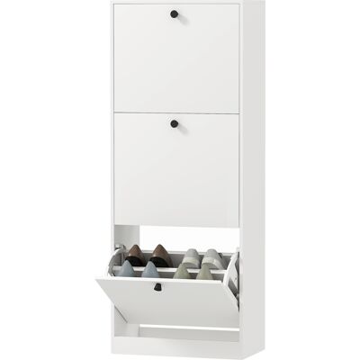 HOMCOM Armoire à Chaussures Blanche - 12 Paires - Design Fin - Publicité HOMCOM Armoire à Chaussures Blanche - 12 Paires - Design Fin - Publicité