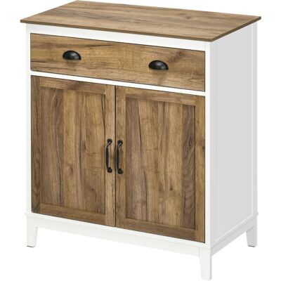 HOMCOM Meuble Polyvalent en Aggloméré avec Armoire et Tiroir de Style Rustique, 78.5x39x89.4cm, Blanc - Publicité HOMCOM Meuble Polyvalent en Aggloméré avec Armoire et Tiroir de Style Rustique, 78.5x39x89.4cm, Blanc - Publicité