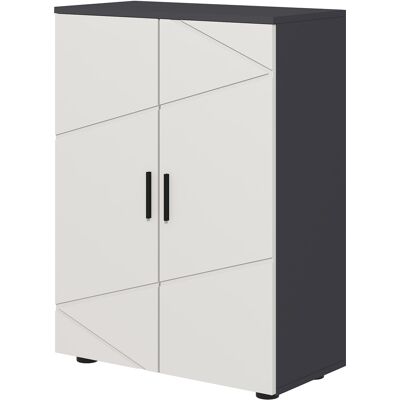 kleankin Meuble de Salle de Bain 2 Portes en Bois avec 3 Étagères et Fermeture Amortie, 60x30x82cm, Gris - Publicité kleankin Meuble de Salle de Bain 2 Portes en Bois avec 3 Étagères et Fermeture Amortie, 60x30x82cm, Gris - Publicité