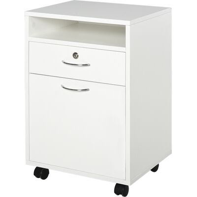 HOMCOM Armoire de bureau en bois avec 2 clés - 40x35x60cm - Publicité HOMCOM Armoire de bureau en bois avec 2 clés - 40x35x60cm - Publicité