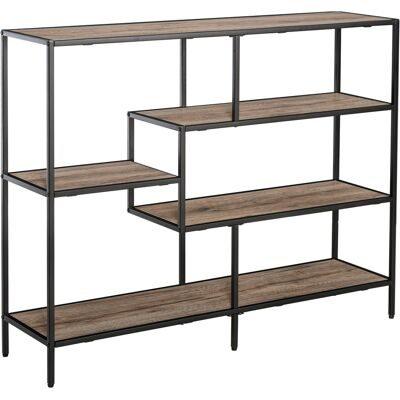 HOMCOM Étagère sur Pied, Étagère de Rangement Style Industriel, Étagère à Livres, Étagère de Cuisine, Panneau de particules P2, Métal, Noir+Chêne clair, 120 x 32 x 95 cm - Publicité HOMCOM Étagère sur Pied, Étagère de Rangement Style Industriel, Étagère à Livres, Étagère de Cuisine, Panneau de particules P2, Métal, Noir+Chêne clair, 120 x 32 x 95 cm - Publicité