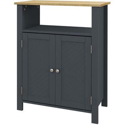 Meuble de Salle de Bain Kleankin - 3 Étagères Réglables - Gris - 60x30x80.5cm - Publicité Meuble de Salle de Bain Kleankin - 3 Étagères Réglables - Gris - 60x30x80.5cm - Publicité