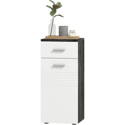 kleankin Mobile Bagno avec Tiroir et Armoire en Bois, 35x30x77,5 cm, Blanc et Noir - Publicité kleankin Mobile Bagno avec Tiroir et Armoire en Bois, 35x30x77,5 cm, Blanc et Noir - Publicité