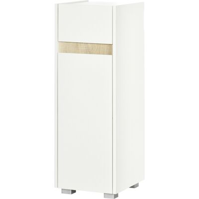 kleankin Mobiletto Salle de Bain avec Tiroir et Armoire avec Étagère Réglable en Bois 30x33x88cm, Blanc - Publicité kleankin Mobiletto Salle de Bain avec Tiroir et Armoire avec Étagère Réglable en Bois 30x33x88cm, Blanc - Publicité