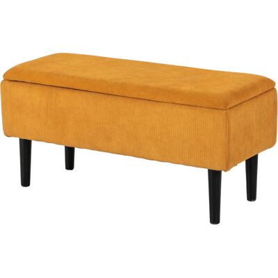 HOMCOM Banc Coffre en Polyester et Bois pour Chambre à Coucher et Entrée, 95x38x45 cm, Orange - Publicité HOMCOM Banc Coffre en Polyester et Bois pour Chambre à Coucher et Entrée, 95x38x45 cm, Orange - Publicité