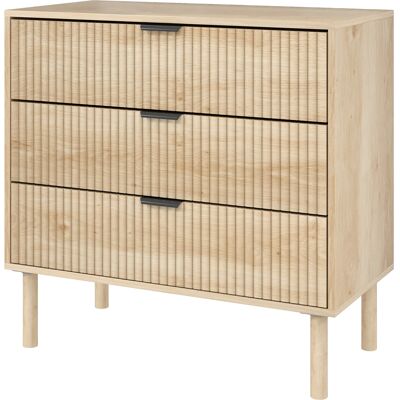 HOMCOM Commode en bois 3 tiroirs - Chêne - 80x40x77,5 cm - Commode - Publicité HOMCOM Commode en bois 3 tiroirs - Chêne - 80x40x77,5 cm - Commode - Publicité