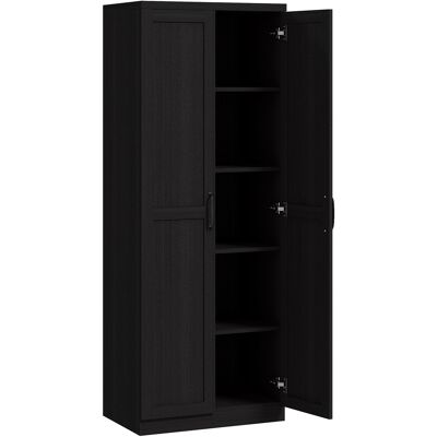 HOMCOM Buffet cuisine, meuble cuisine rangement avec double porte et 2 étagères réglables, 60 x 40 x 160 cm, noir - Publicité HOMCOM Buffet cuisine, meuble cuisine rangement avec double porte et 2 étagères réglables, 60 x 40 x 160 cm, noir - Publicité
