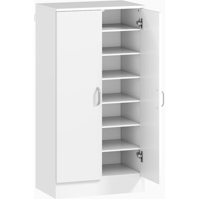 HOMCOM Armoire à Chaussures avec Charnières Soft-Close, Étagères Ajustables, Meuble à Chaussures à 6 Niveaux pour Entrée, Hall d'entrée, pour 14 Paires, 55 x 35 x 108 cm, Panneau de Particules, Blanc - Publicité HOMCOM Armoire à Chaussures avec Charnières Soft-Close, Étagères Ajustables, Meuble à Chaussures à 6 Niveaux pour Entrée, Hall d'entrée, pour 14 Paires, 55 x 35 x 108 cm, Panneau de Particules, Blanc - Publicité