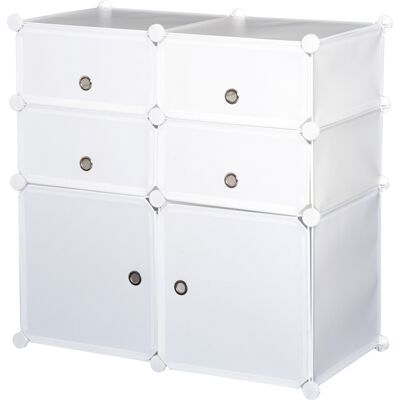 HOMCOM Organisateur à Cubes Modular pour Chaussures - Blanc - Meuble de Rangement - Publicité HOMCOM Organisateur à Cubes Modular pour Chaussures - Blanc - Meuble de Rangement - Publicité