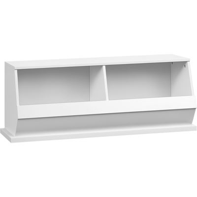 HOMCOM Meuble 2 casiers bacs de rangement en MDF - dim. 90L x 36l x 35H cm -blanc - Publicité HOMCOM Meuble 2 casiers bacs de rangement en MDF - dim. 90L x 36l x 35H cm -blanc - Publicité