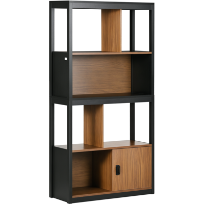 HOMCOM Bibliothèque étagère meuble de rangement 4 niveaux et 1 porte pour salon bureau chambre à coucher 76,5 x 30 x 150 cm - Publicité HOMCOM Bibliothèque étagère meuble de rangement 4 niveaux et 1 porte pour salon bureau chambre à coucher 76,5 x 30 x 150 cm - Publicité