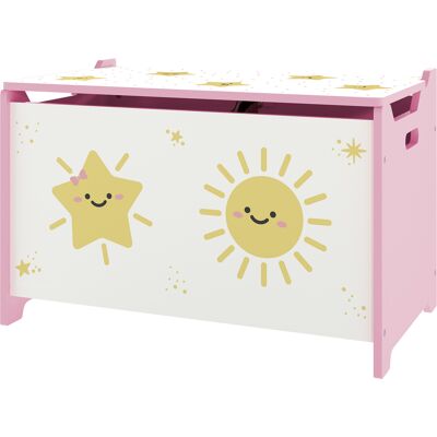 AIYAPLAY Coffre à jouets avec couvercle, coffre de rangement enfant avec charnières de sécurité, 60 x 37 x 39 cm, rose - Publicité AIYAPLAY Coffre à jouets avec couvercle, coffre de rangement enfant avec charnières de sécurité, 60 x 37 x 39 cm, rose - Publicité