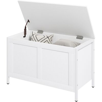 HOMCOM Coffre de Rangement pour Chambre 95 L avec Couvercle Banc de Rangement avec Charnière de Sécurité 80x40x50 cm Blanc Veiné - Publicité HOMCOM Coffre de Rangement pour Chambre 95 L avec Couvercle Banc de Rangement avec Charnière de Sécurité 80x40x50 cm Blanc Veiné - Publicité