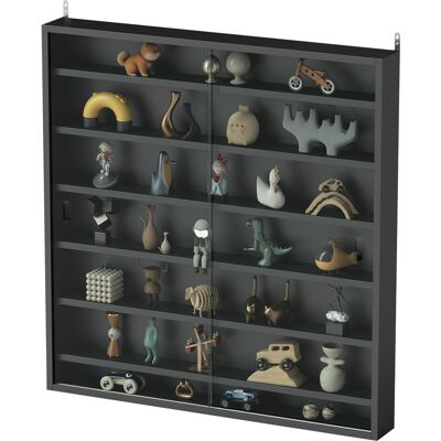 HOMCOM Étagère de Rangement à 6 Étagères Ajustables en Bois avec Portes en Verre, 80x9.5x83 cm, Noir - Publicité HOMCOM Étagère de Rangement à 6 Étagères Ajustables en Bois avec Portes en Verre, 80x9.5x83 cm, Noir - Publicité