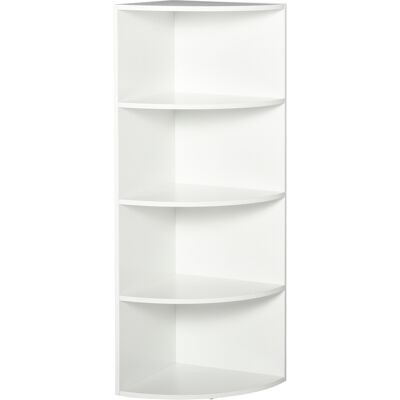 HOMCOM Étagère bibliothèque d'angle 4 étagères dim. 40L x 40l x 120H cm panneaux particules blanc - Publicité HOMCOM Étagère bibliothèque d'angle 4 étagères dim. 40L x 40l x 120H cm panneaux particules blanc - Publicité