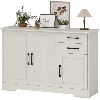 HOMCOM Buffet pour Salon Moderne avec 3 Portes 2 Tiroirs Étagère Réglable pour Salle à Manger Entrée 120x38x79 cm Crème - Publicité HOMCOM Buffet pour Salon Moderne avec 3 Portes 2 Tiroirs Étagère Réglable pour Salle à Manger Entrée 120x38x79 cm Crème - Publicité