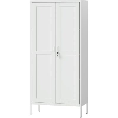 HOMCOM Armoire pour Bureau en Acier à 3 Étagères Réglables avec Serrure et 2 Clés, 80x40x175 cm, Blanc - Publicité HOMCOM Armoire pour Bureau en Acier à 3 Étagères Réglables avec Serrure et 2 Clés, 80x40x175 cm, Blanc - Publicité