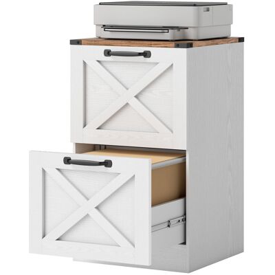 HOMCOM Meuble-classeur bureau 2 tiroirs – Support imprimante, rails A4/Lettre, 40×40×71 cm, blanc - Publicité HOMCOM Meuble-classeur bureau 2 tiroirs – Support imprimante, rails A4/Lettre, 40×40×71 cm, blanc - Publicité