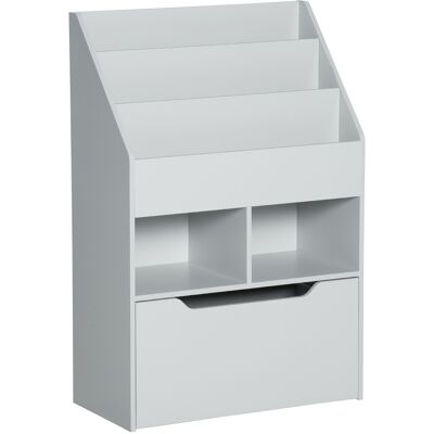 HOMCOM Bibliothèque étagère Multi-Rangement 3 étagères 2 niches Grand tiroir en bois Gris - Publicité HOMCOM Bibliothèque étagère Multi-Rangement 3 étagères 2 niches Grand tiroir en bois Gris - Publicité