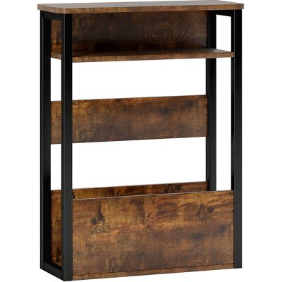 HOMCOM Table d'appoint table de chevet avec étagère à deux niveaux coins arrondis 46l x 18P x 58,5H cm brun rustique - Publicité HOMCOM Table d'appoint table de chevet avec étagère à deux niveaux coins arrondis 46l x 18P x 58,5H cm brun rustique - Publicité