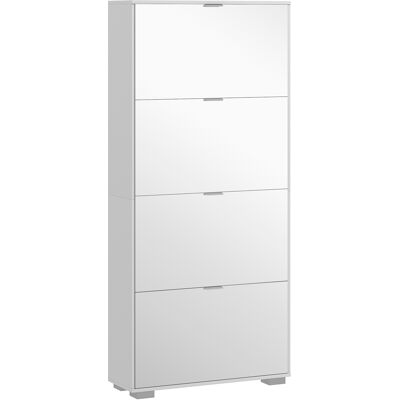 HOMCOM Armoire à chaussures 2 en 1 avec portes miroir - Économiseur d'espace - Publicité HOMCOM Armoire à chaussures 2 en 1 avec portes miroir - Économiseur d'espace - Publicité