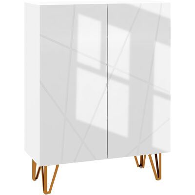 HOMCOM Meuble à chaussures meuble de rangement à chaussures 2 portes étagères réglables 72 x 31,5 x 95 cm blanc laqué - Publicité HOMCOM Meuble à chaussures meuble de rangement à chaussures 2 portes étagères réglables 72 x 31,5 x 95 cm blanc laqué - Publicité