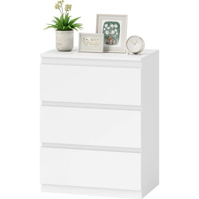HOMCOM Commode 3 tiroirs, pour salon, chambre, couloir, panneau de particules, Blanc - Publicité HOMCOM Commode 3 tiroirs, pour salon, chambre, couloir, panneau de particules, Blanc - Publicité