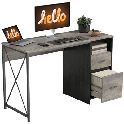 HOMCOM Bureau pour ordinateur 120x50 cm bureau style industriel avec compartiment et 2 tiroirs pour bureau Gris Clair - Publicité HOMCOM Bureau pour ordinateur 120x50 cm bureau style industriel avec compartiment et 2 tiroirs pour bureau Gris Clair - Publicité