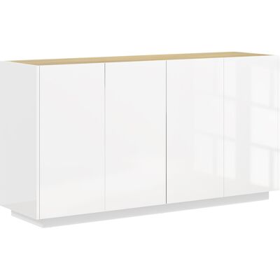 HOMCOM Buffet salle à manger buffet cuisine 4 portes à fermeture douce et étagères réglables 140l x 40P x 75H cm blanc laqué - Publicité HOMCOM Buffet salle à manger buffet cuisine 4 portes à fermeture douce et étagères réglables 140l x 40P x 75H cm blanc laqué - Publicité
