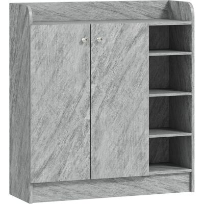 HOMCOM Meuble de rangement à chaussures pour entrée avec 4 compartiments ouverts et placard double porte - étagère réglable - Publicité HOMCOM Meuble de rangement à chaussures pour entrée avec 4 compartiments ouverts et placard double porte - étagère réglable - Publicité