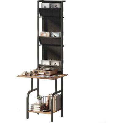 HOMCOM Étagère CD industrielle, rangement CD, support DVD avec 3 pochettes en tissu et plateau, aspect bois rustique brun - Publicité HOMCOM Étagère CD industrielle, rangement CD, support DVD avec 3 pochettes en tissu et plateau, aspect bois rustique brun - Publicité