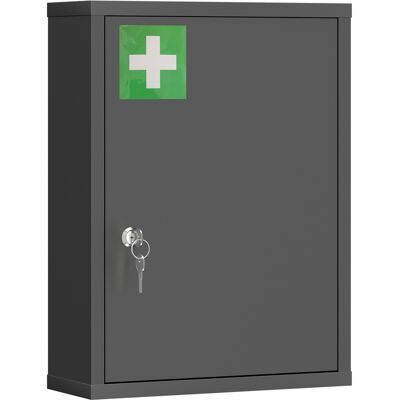 kleankin Armoire à pharmacie murale avec serrure, armoire murale en acier à 3 niveaux, 40 x 15 x 53,5 cm, Noir - Publicité kleankin Armoire à pharmacie murale avec serrure, armoire murale en acier à 3 niveaux, 40 x 15 x 53,5 cm, Noir - Publicité